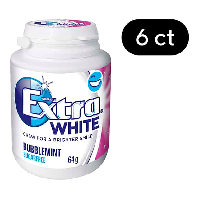 Wrigley's Extra Sugarfree Bubblemint Gum (64 g × 6 pk)