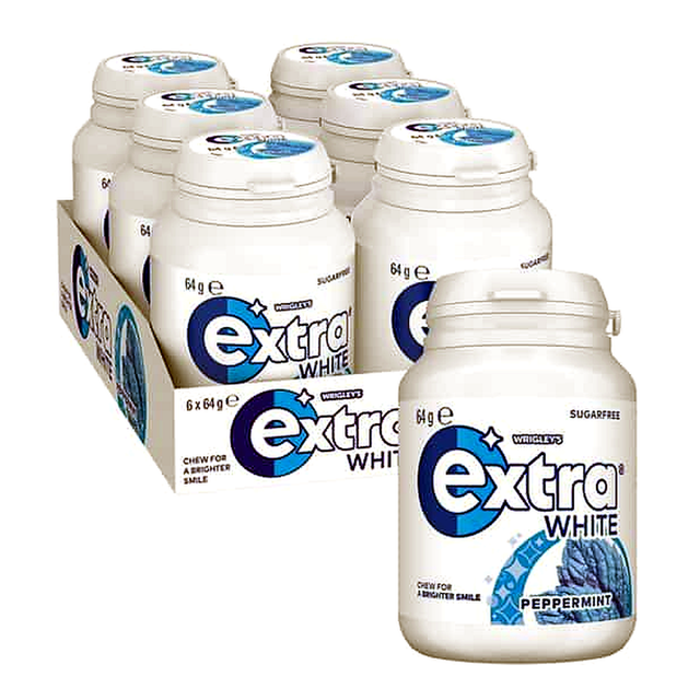 Wrigley's Sugar Free Extra White Peppermint Gum (64 g x 6 pk)