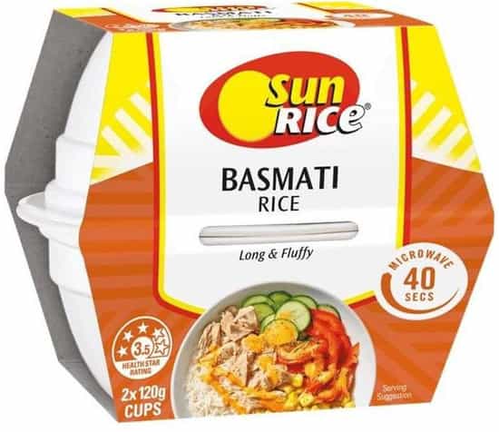 SunRice Microwave Basmati Rice Cups (120 g 2 counts)