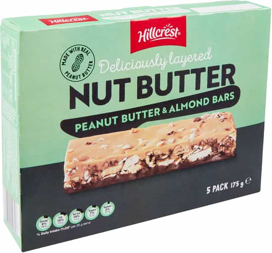 Hillcrest Peanut & Almond Nut Butter Bars (175 gs)