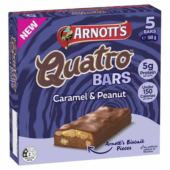 Arnott's Quatro Bars Caramel & Peanut (5 pks)