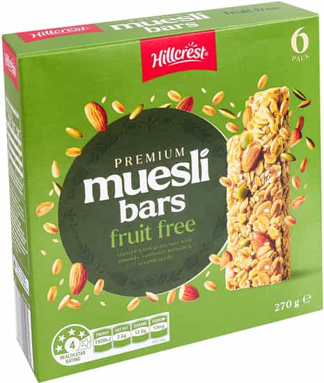 Hillcrest Fruit Free Premium Muesli Bar (270 g 6 pks)