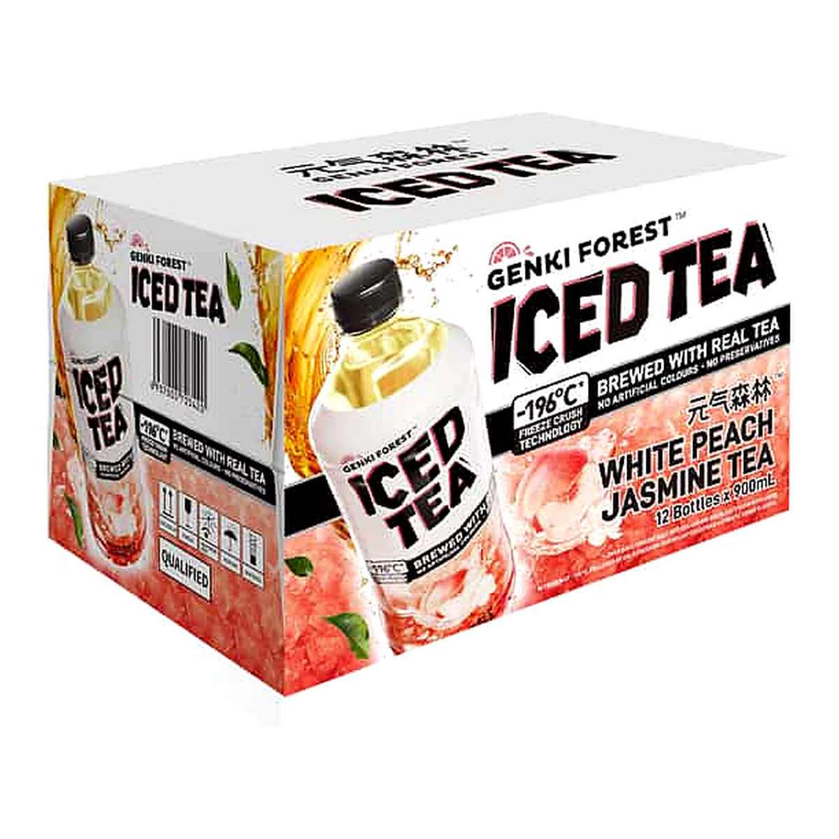 Genki Forest Peach Jasmine Ice Tea (900 ml x 12 pk)