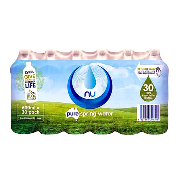 Nu-Pure Spring Water Bottles (600 ml x 30 pk)