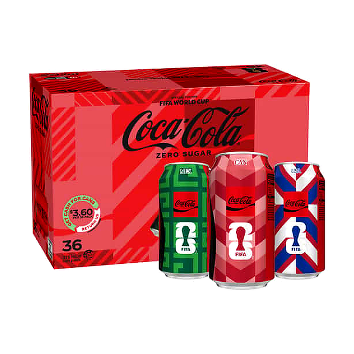 Coke No Sugar Soda Cans (375 ml x 36 ct)