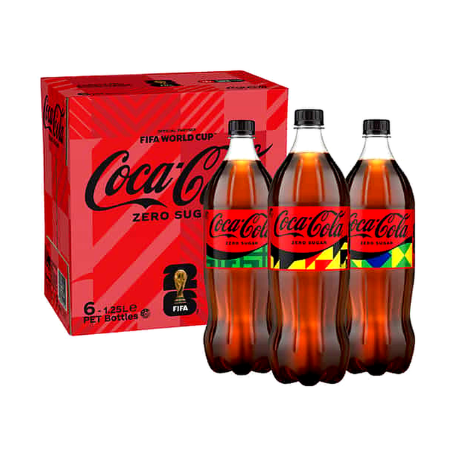 Coke No Sugar Soda Bottles (1.25 L x 6 ct)