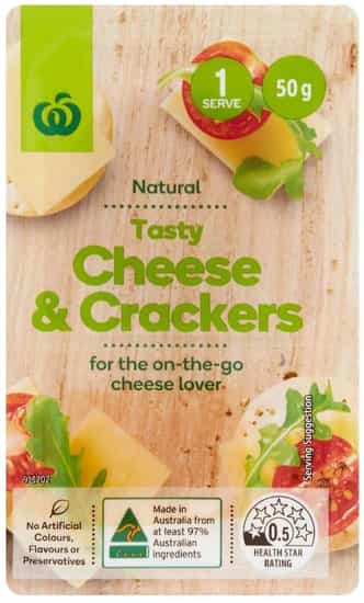 Woolworths Natural Tasty Cheese & Crackers (50 gs)