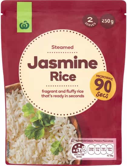 Woolworths Microwave Jasmine Rice (250 gs)