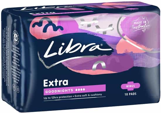 Libra Goodnights Extra Long Pads with Wings (10 counts)