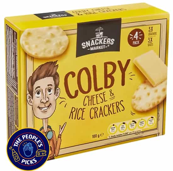 Snackers Market Colby Cheese and Rice Crackers 4 Pack (100 gs)