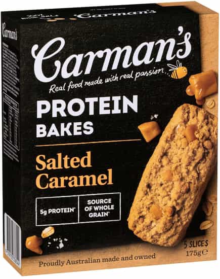 Carman's Salted Caramel Protein Bakes Slices 5 pk (35 g 5 counts)