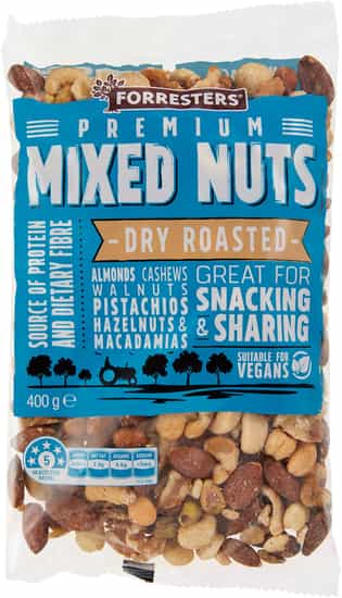 Forresters Dry Roasted Mixed Nuts (400 gs)