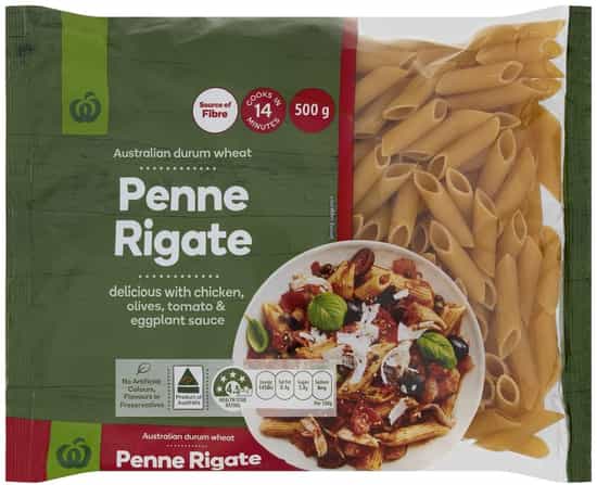 Woolworths Penne Rigate Pasta (500 gs)