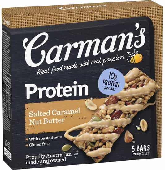 Carman's Protein Salted Caramel Nut Butter Bars (200 g × 5 pks)