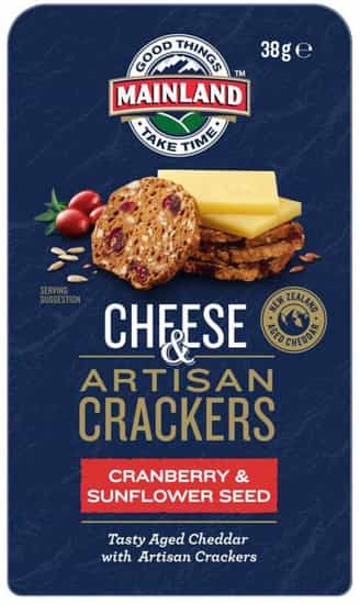 Mainland Cranberry & Sunflower Seed Cheese & Artisan Crackers (38 gs)