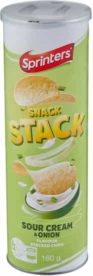 Sprinters Sour Cream & Onion Flavour Snack Stack Chips (160 gs)
