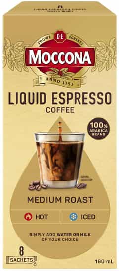 Moccona Medium Roast Liquid Espresso Coffee Sachets (20 ml 8 pks)