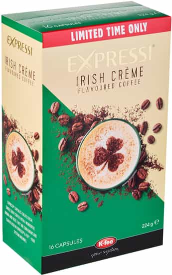 Expressi Irish Creme Flavoured Coffee Capsules (16 pks)