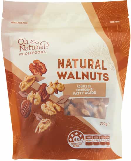 Oh So Natural Wholefoods Walnuts (200 gs)