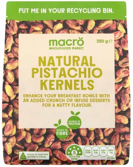 Macro Natural Pistachio Kernels (250 gs)