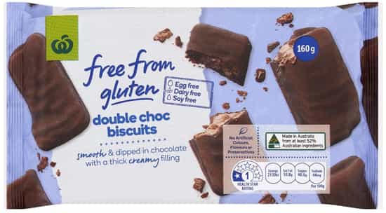 Woolworths Gluten Free Double Choc Biscuit (160 gs)