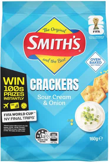 Smith's Sour Cream & Onion Crackers (160 gs)