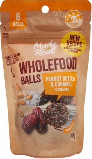Made Real Wholefood Balls Peanut Butter & Caramel (69 gs)