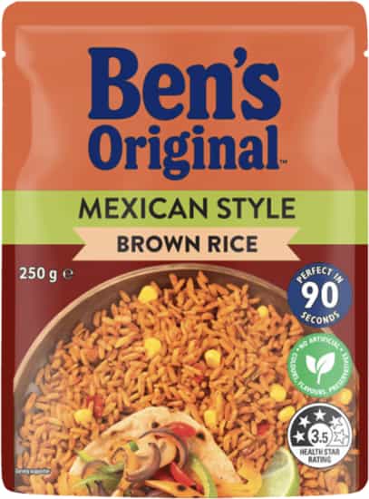 Ben's Original Mexican Style Microwave Brown Rice Pouch (250 gs)