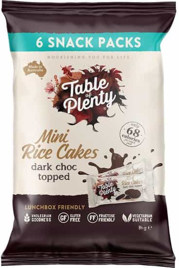 Table of Plenty Dark Chocolate Mini Rice Cakes Snack Packs (84 g × 6 pks)