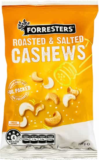 Forresters Cashews Roasted & Salted (200 gs)