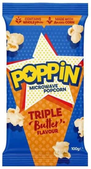 Poppin Explosion Triple Butter Microwave Popcorn (100 gs)