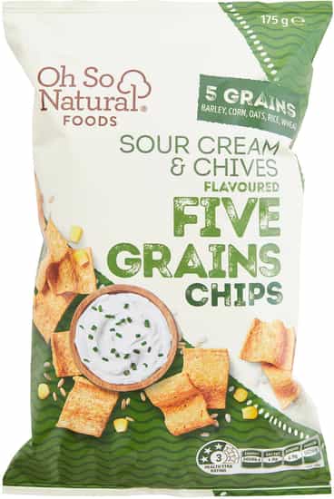 Oh So Natural Foods 5 Grains Wholegrain Chips (175 gs)