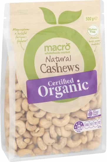 Macro Organic Cashews Nuts (500 gs)