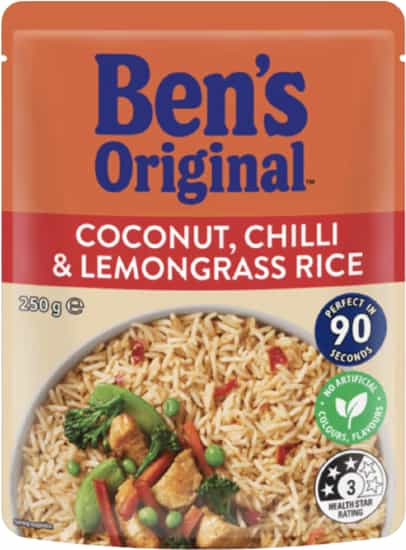 Ben's Original Coconut Chilli Lemongrass Microwave Rice Pouch (250 gs)