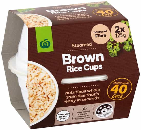 Woolworths Brown Rice Microwave Cups (250 g × 2 pks)