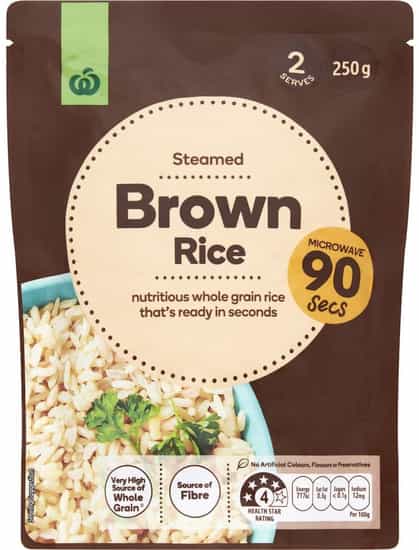 Woolworths Microwave Brown Rice (250 gs)