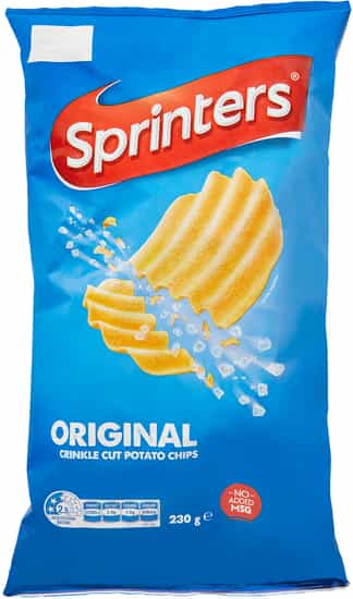 Sprinters Crinkle Cut Original Potato Chips (230 gs)