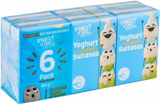 Sweet Vine Yogurt Coated Sultanas (180 g 6 pks)