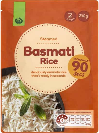 Woolworths Microwave Basmati Rice (250 gs)
