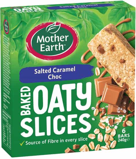 Mother Earth Salted Caramel Choc Baked Oaty Slices (240 gs)