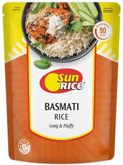 SunRice Gluten Free Microwave Basmati Rice Pouch (450 gs)