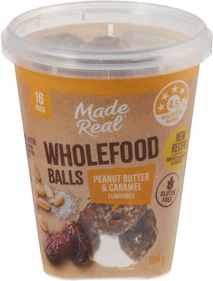 Made Real Wholefood Balls Peanut Butter & Caramel 16 Pack (184 gs)