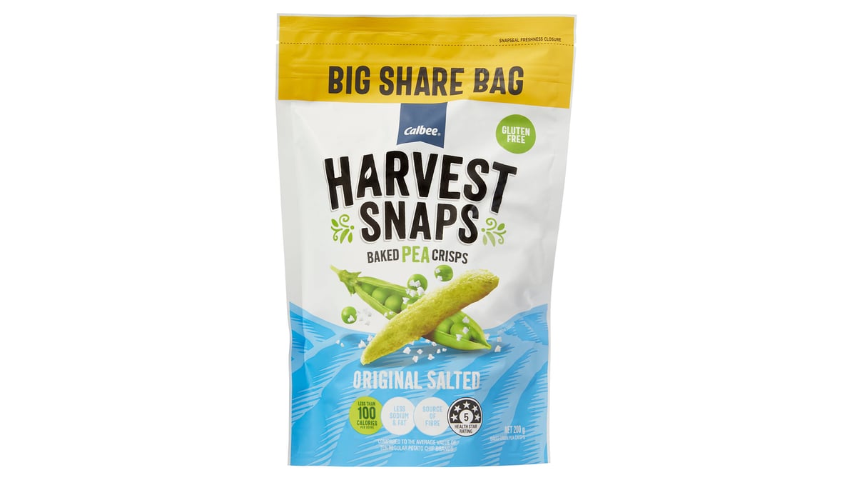 Calbee Harvest Snaps Original Salted Baked Pea Crisps (200 gs)