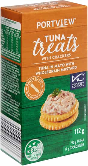Portview Mayo & Wholegrain Mustard Tuna Treats with Crackers (112 gs)