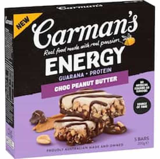 Carman's Choc Peanut Butter Energy Bars (200 g × 5 pks)