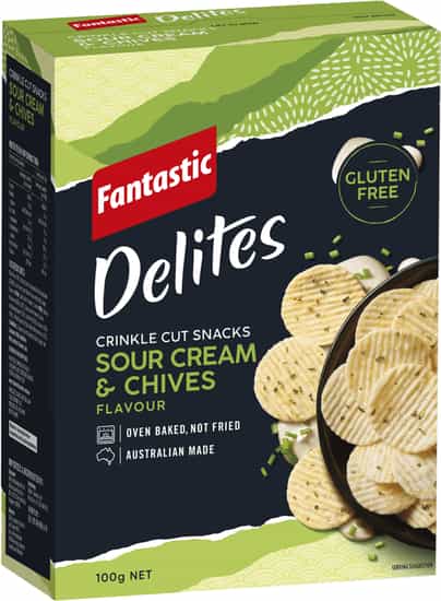 Fantastic Snacks Delites Sour Cream & Chives Rice Snacks (100 gs)