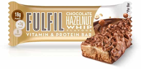 FULFIL Low Sugar Chocolate Hazelnut Whip Flavour Vitamin & Protein Bar (55 gs)
