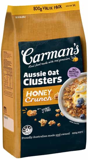 Carman's Honey Crunch Aussie Oat Clusters Value Pack (800 gs)