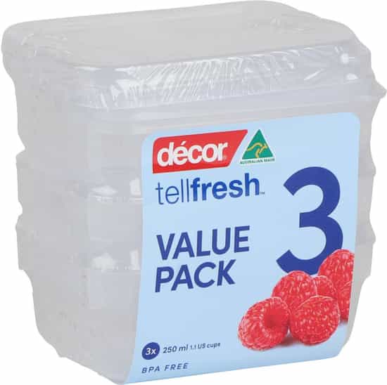 Decor Tellfresh Container Set Oblong (250 ml × 3 pks)