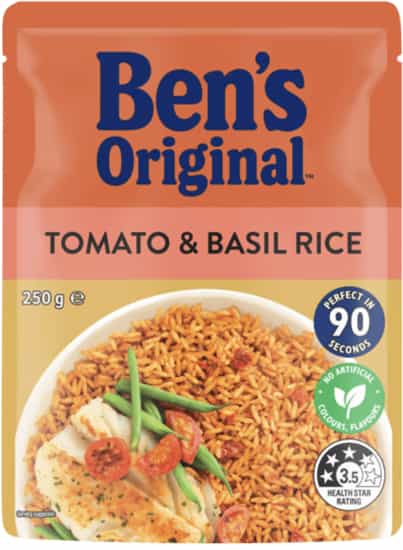 Ben's Original Tomato & Basil Microwave Rice (250 gs)